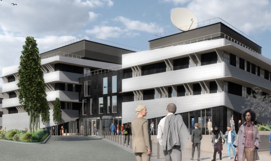 Artist's impression of completed Space Park Leicester building