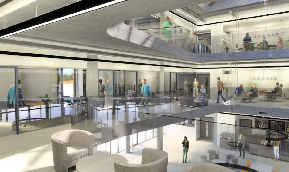 Artists impression of the new Space Park Leicester atrium