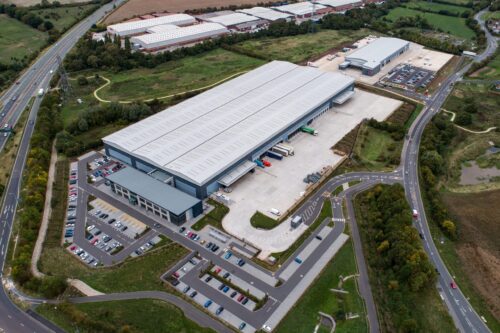 Optimus Point Leicester, overhead view new warehouse