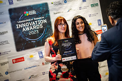 Emma Fieldhouse and Asha Mistry at Innovation Awards